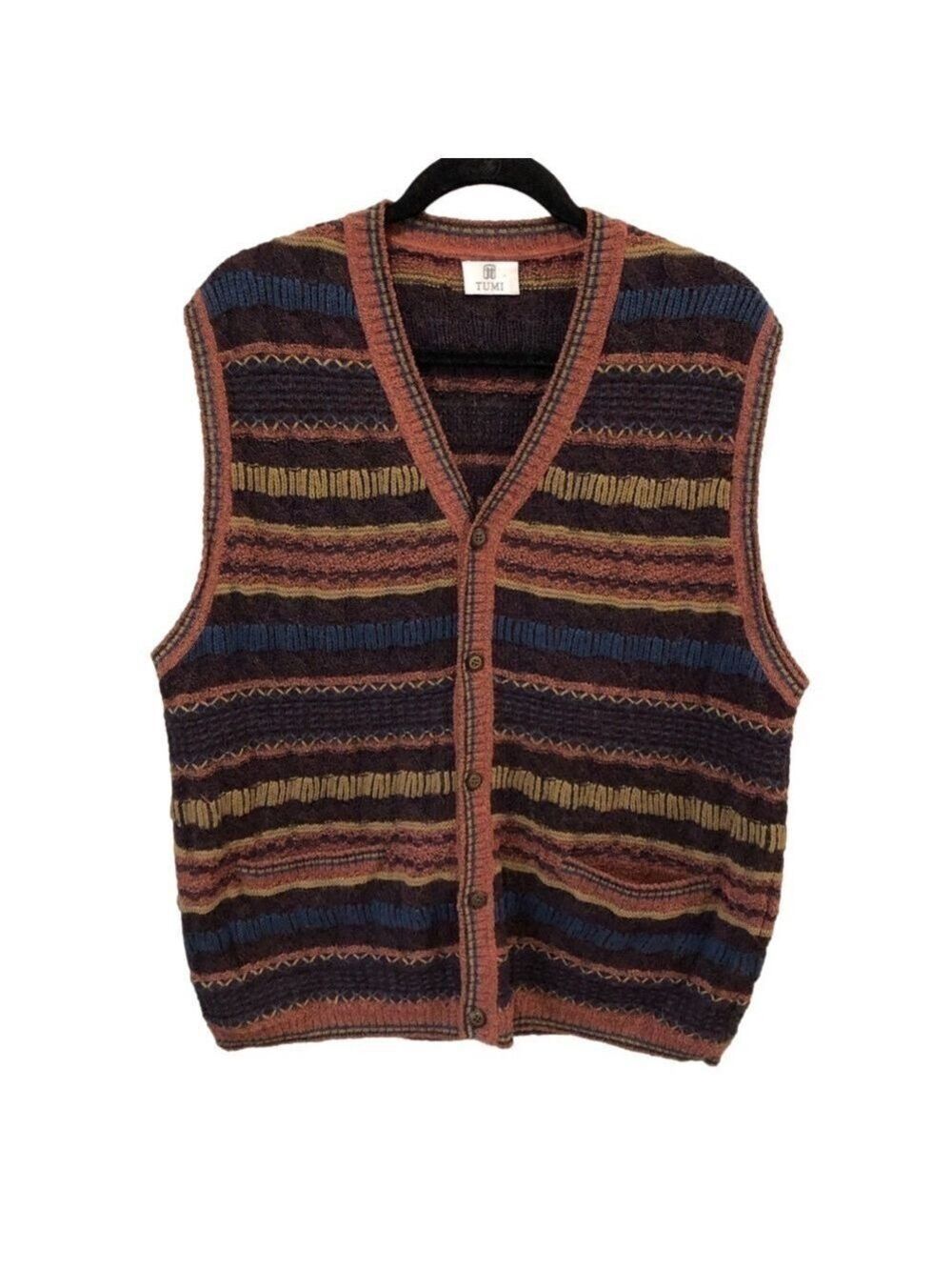 Tumi Size XL button front v-neck alpaca blend vest.